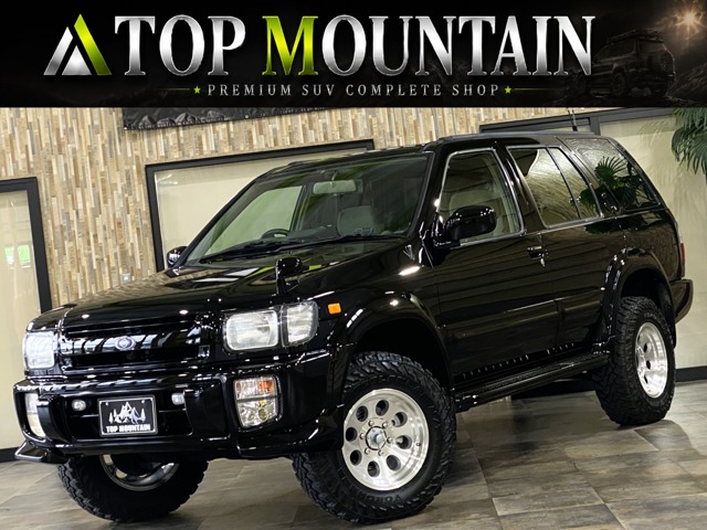 Nissan Terrano Regrus 3.3 RS-R 4WD newly black painted 2-inch lift-up Jim Line 16-inch alloy wheels Geolander M/T G003 aftermarket muffler Comtec mirror-type radar ETC Carozzieria 2DIN audio