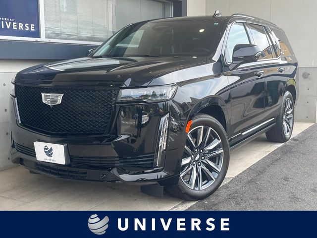 Cadillac Escalade Sport 4WD Left-hand drive Panoramic sunroof Black leather seats All-around camera Apple CarPlay Rear entertainment Radar cruise Ventilation Easy closer 3rd row electric folding Non-smoking vehicle One owner