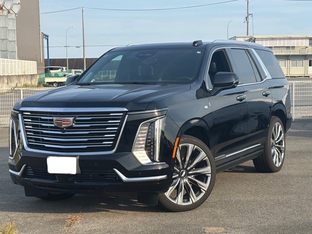 Cadillac Escalade Platinum 4WD dealer car/one owner/black leather/seat heater/ventilation/Rear Seat Monitor/AKG sound/electric side steps/panorama sunroof/cool box/digital inner mirror/head-up display